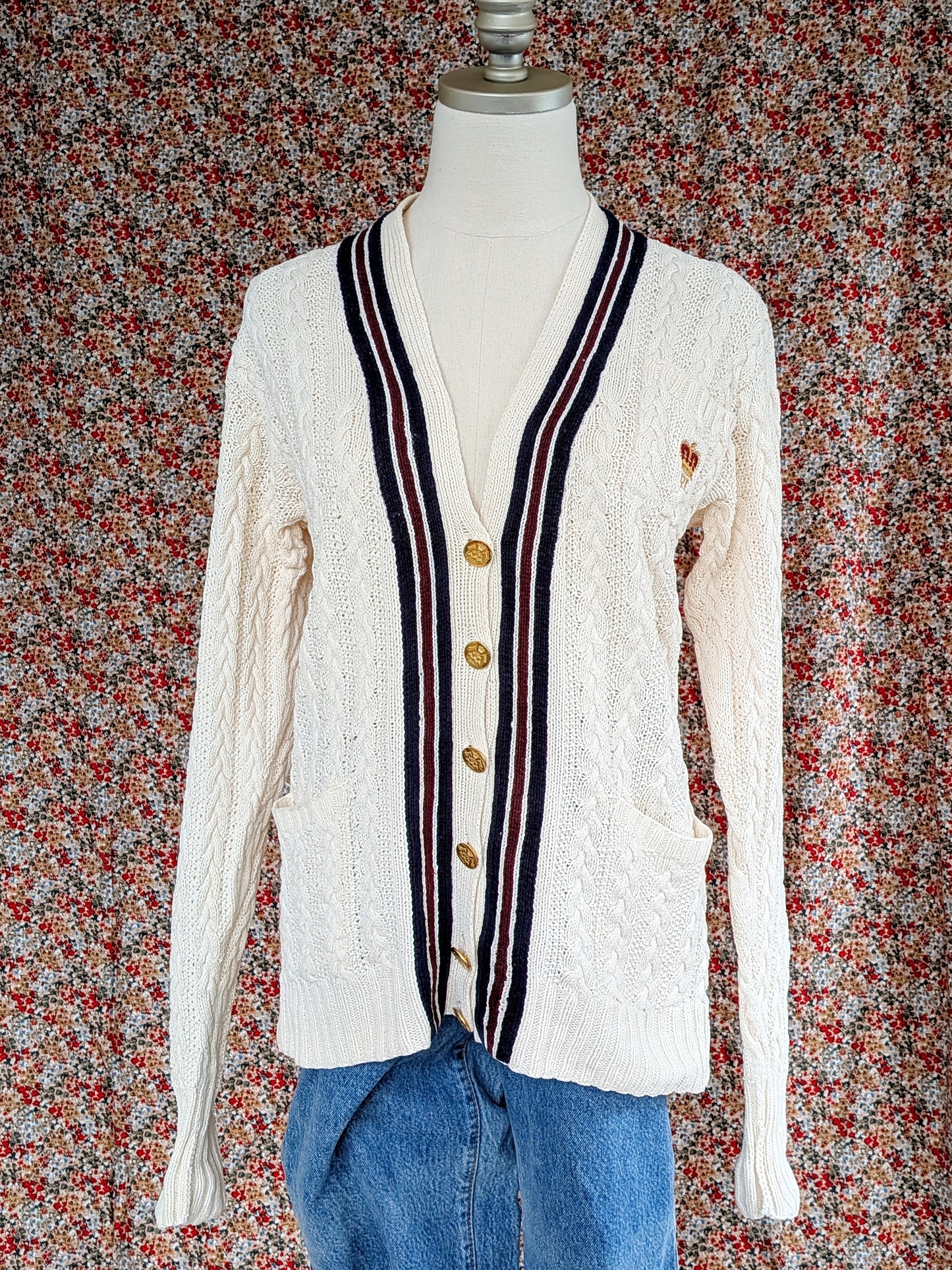 Ralph Lauren Hand Knit Cotton Cable Cardigan | 1990s