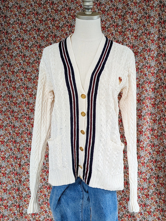 Ralph Lauren Hand Knit Cotton Cable Cardigan | 1990s