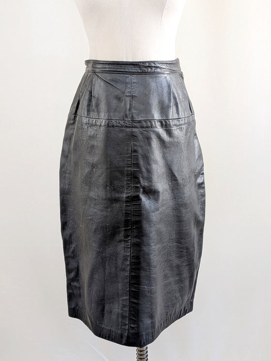 Bonnie Cashin Black Leather Skirt | 1970s