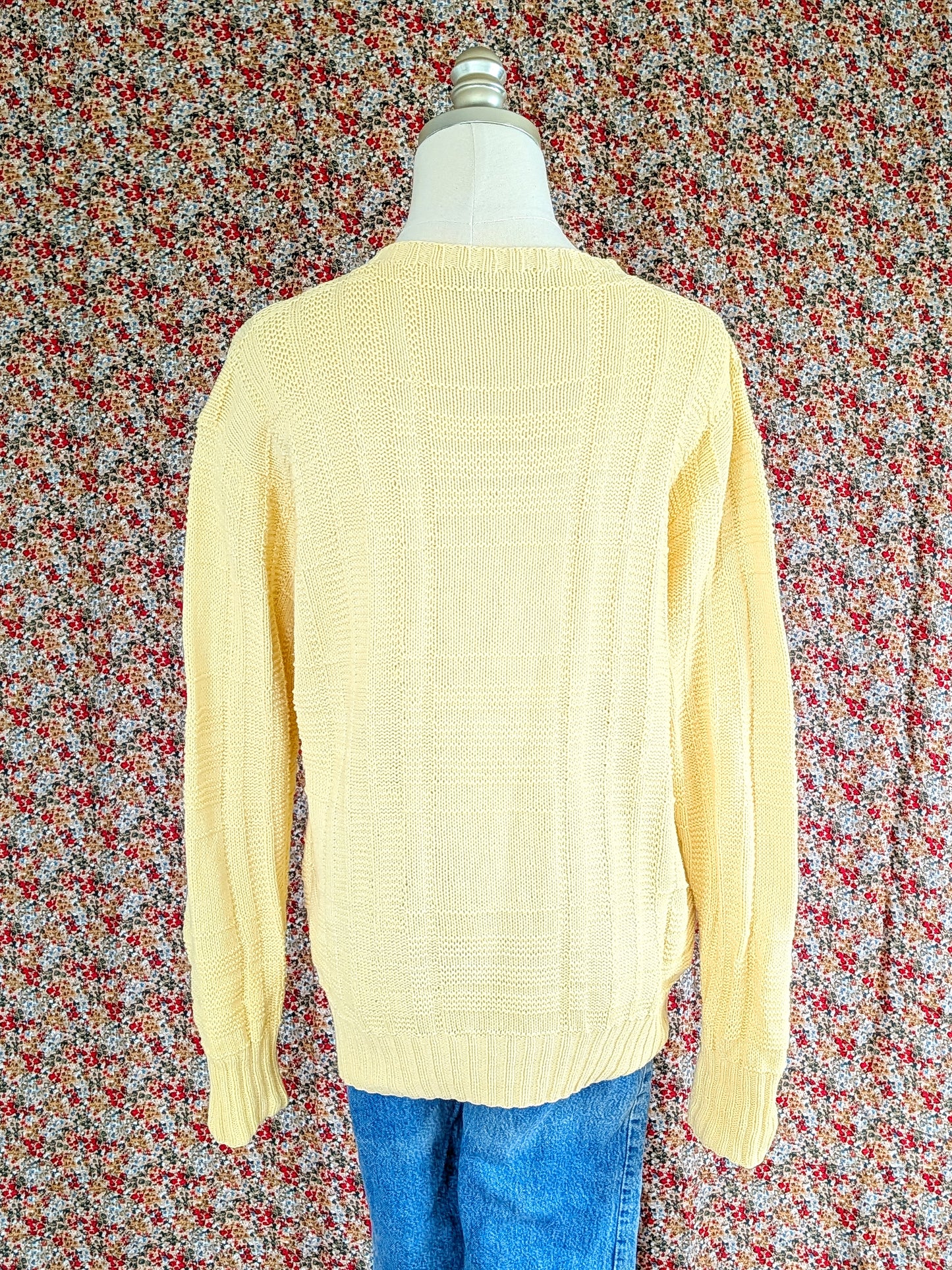 Polo Ralph Lauren Hand Knit Cotton Cable Sweater with Pockets | 1980s