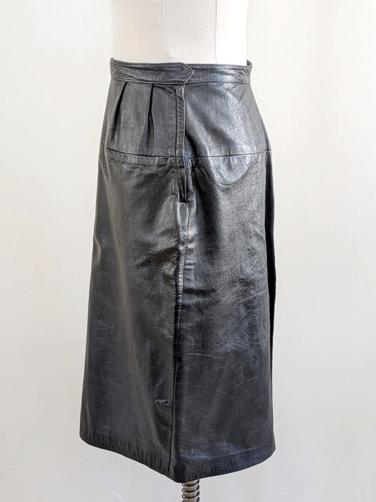 Bonnie Cashin Black Leather Skirt | 1970s