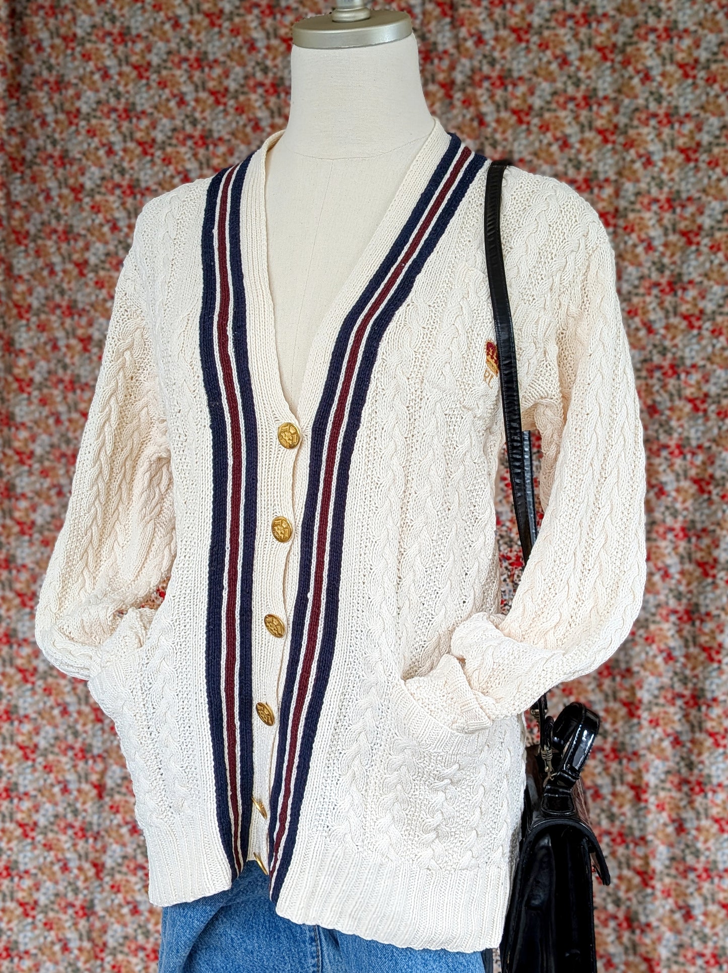 Ralph Lauren Hand Knit Cotton Cable Cardigan | 1990s