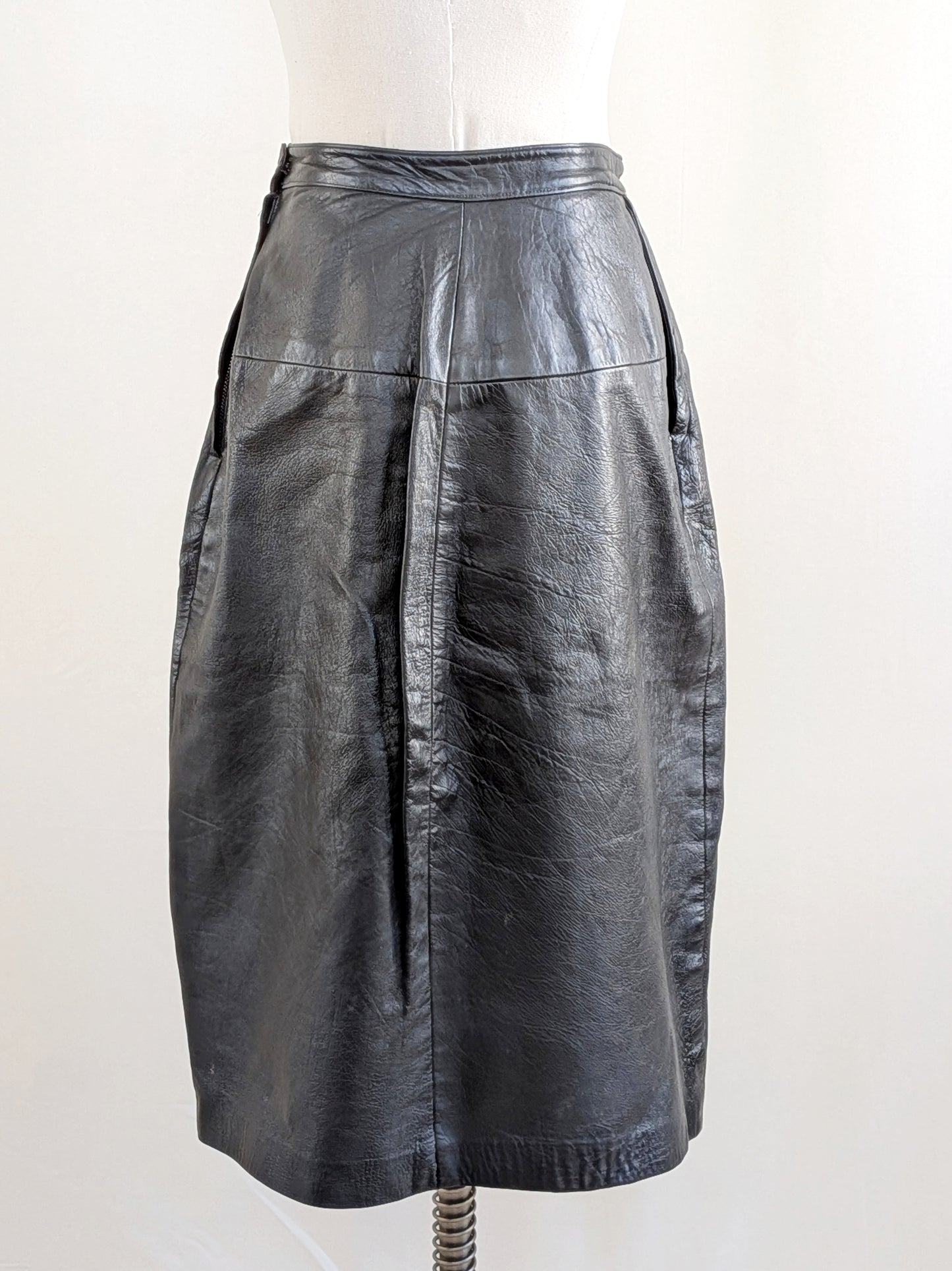 Bonnie Cashin Black Leather Skirt | 1970s