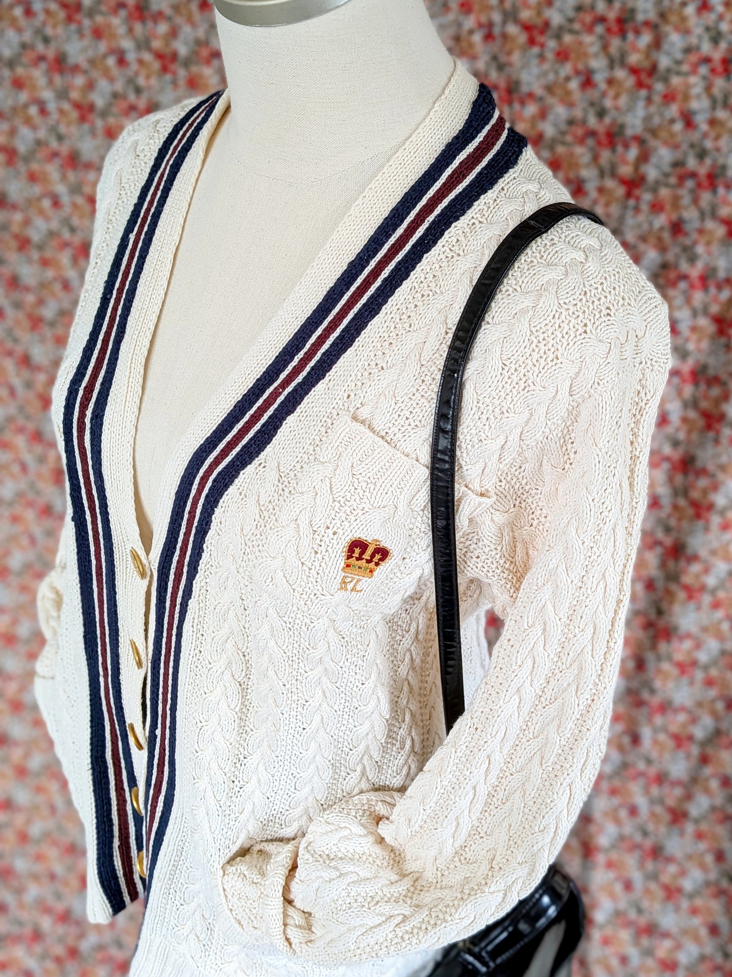 Ralph Lauren Hand Knit Cotton Cable Cardigan | 1990s